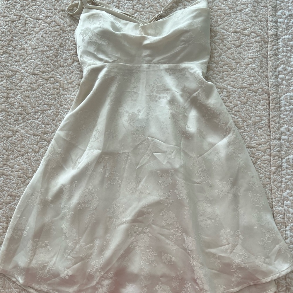 wild fable Ivory Floral Satin Slip Mini Dress